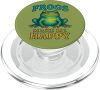 Frogs Make Me Happy Funny Nature Amphibian Lover Citazione PopSockets PopGrip per MagSafe