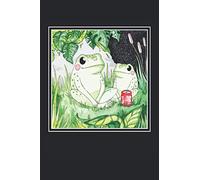 Frogs with soft drink: A5 dotted notebook, gift for passionate nature lovers, sketchbook |Matt cover
