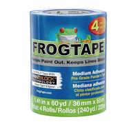 FrogTape Nastro per pittori blu di grado professionale [adesione media]: 1.41 in. x 60 yds. (Blu) / 4-pacco