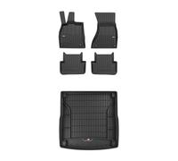 FROGUM ProLine 3D Esclusivi Tappetini auto in gomma e vasca baule bagagliaio con logo su misura per Audi A4 B8 2007-2015I I bordi più alti