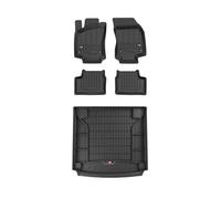 FROGUM ProLine 3D Esclusivi Tappetini auto in gomma e vasca baule bagagliaio con logo su misura per Opel Astra H 2004-2014I I bordi più alti