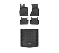 FROGUM ProLine 3D Esclusivi Tappetini auto in gomma e vasca baule bagagliaio con logo su misura per Audi A4 B8 2007-2015I I bordi più alti