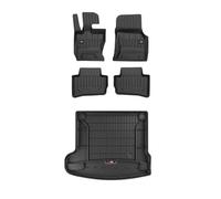 FROGUM ProLine 3D Esclusivi Tappetini auto in gomma e vasca baule bagagliaio con logo su misura per Land Rover Range Rover Velar 2017-20I I bordi più alti