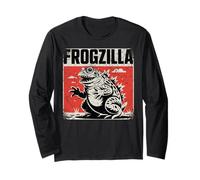 Frogzilla Retro Monster Movie Fan Graphic Maglia a Manica