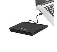 Froibetz Masterizzatore DVD CD Externo Unità USB 3.0 DVD-R CD-RW Dispositivo Lettore di Schede Portatile Ultra Slim External Disc con Mac/OS/XP/Win11/Win10/Win7/Win8 (Black)