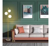FROIDEXG Lampada da Terra Dimmerabile A 3 Globi, Moderna Lampada da Terra, Illuminazione D'accento per Soggiorno, Palo Alto, Paralume in Vetro E27 per Ufficio, Camera da Letto, Soggiorno