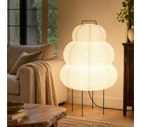 FROIDEXG Lampade da terra Noguchi per soggiorno, lanterna, lampada da terra giapponese con dimmer, 3 temperature di colore, lampada da terra in carta di riso per camera da letto e scrivania, bianca