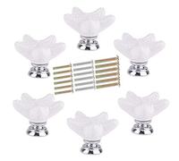 Frolahouse Pomello per porta in ceramica bianca con stelle marine per cameretta dei bambini, comò armadio, maniglie per mobili, in ceramica