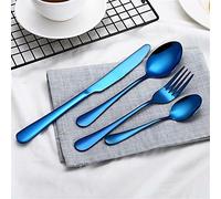 Frolahouse - Set di posate da 16 pezzi, in acciaio inox, 4 cucchiai, 4 forchette, 4 coltelli e 4 cucchiaini, servizio di posate per 4
