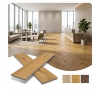 From Plain To Beautiful in Hours SPC - Confezione campione di assi in vinile, 2 assi, con chiusura a scatto, impermeabile, a spina di pesce, in rovere Walker