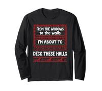 from The Windows to The Walls Christmas Sign Deck The Halls Maglia a Manica