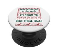 From the Windows to the Walls Christmas Women Deck the Halls PopSockets PopGrip Adesivo