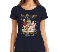 from The Windows to The Walls Grinch Christmas Funny Retro Gift - Maglietta da donna, blu navy, S