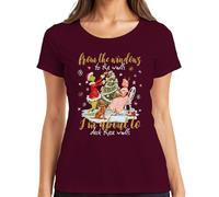 from The Windows to The Walls Grinch Christmas Funny Retro Gift - Maglietta da donna, bordeaux, S