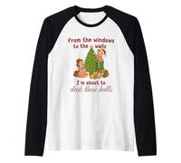 from The Windows to Walls Deck These Halls Christmas Maglia con Maniche Raglan