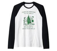from The Windows to Walls Deck These Halls Christmas Maglia con Maniche Raglan