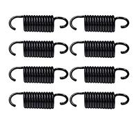 Fromann Molle di ricambio per poltrona reclinabile da 63,5 mm, con meccanismo a doppio gancio, molle di tensione, 8 pezzi, colore nero [12 giri]