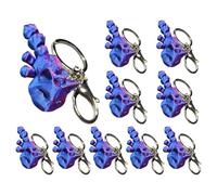 FROMCEO 10Pcs Flessibile Multi Joint Gradiente Portachiavi Bella Poseable Stampato Portachiavi Ciondolo Per Gli Amanti Degli Animali Unico Conversazione Starter Portachiavi Accessorio, Blu, Taglia