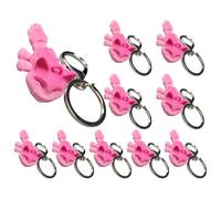FROMCEO 10Pcs Flessibile Multi Joint Gradiente Portachiavi Bella Poseable Stampato Portachiavi Ciondolo Per Gli Amanti Degli Animali Unico Conversazione Starter Portachiavi Accessorio, A, Taglia unica