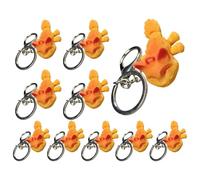 FROMCEO 10Pcs Flessibile Multi Joint Gradiente Portachiavi Bella Poseable Stampato Portachiavi Ciondolo Per Gli Amanti Degli Animali Unico Conversazione Starter Portachiavi Accessorio, Giallo, Taglia
