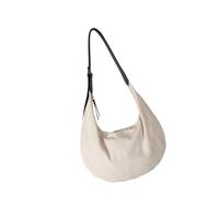 FROMCEO Borsa a tracolla moderna in tessuto di cotone e lino traspirante, spazioso scomparto a tracolla, borsa casual per lavoro o viaggio borsa a tracolla regolabile, Nero , One Size