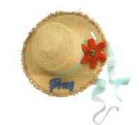 FROMCEO Cappello di paglia alla moda a tesa larga per le donne con decorazione floreale da spiaggia essenziale perfetto per picnic e uso quotidiano cappello da festival musicale, Rosso, Taglia unica
