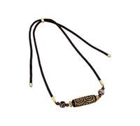 FROMCEO Collana Dzi in agata naturale con nove occhi che simboleggia il potere antico artigianato culturale ornamento del collo per l'uso quotidiano collana di protezione spirituale, Misura unica