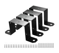 FROMCEO Confezione da 4 staffe da 10,2 x 10,2 cm, con rivestimento resistente, per esterni, giardino, cortile, resistente all'uso