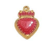 FROMCEO Corone In Acciaio Inox Cuore Fascino Gioielli Alla Ricerca Per Collana Fatto A Mano Elegante Forniture Per La Produzione Di Gioielli Corona Ciondolo, Misura unica, come descritto, come