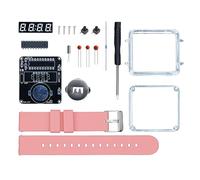 FROMCEO Kit di montaggio per orologio elettronico con display digitale a LED, orologio da polso artigianale con parti metalliche in silicone, componenti non a batteria, A