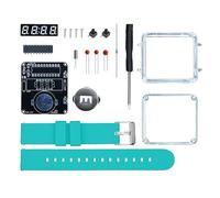 FROMCEO Kit di montaggio per orologio elettronico con display digitale a LED, orologio da polso artigianale con parti metalliche in silicone, componenti non a batteria, Blu lago