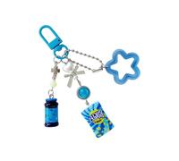 FROMCEO Nostalgico Jelly Portachiavi in miniatura accessorio fatto a mano resina amico compleanno sorpresa bella patatine fritte ciondolo telefono, Blu, Taglia unica