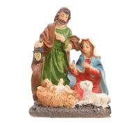 FROMCEO Resine natalizie Sacra Famiglia Figurine Tradizionale Presepe Mensola Decori Mantelli Display Decorazione Domestica Religiosa Mantelli di Natale Espositore Presepe
