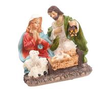 FROMCEO Resine natalizie Sacra Famiglia Figurine Tradizionale Presepe Mensola Decori Mantelli Display Decorazione Domestica Religiosa Mantelli di Natale Espositore Presepe