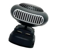 FROMCEO Riscaldatore e ventola di raffreddamento a doppia modalità con porta di ricarica USB, protezioni da surriscaldamento per casa e garage, ventola di raffreddamento compatta doppia