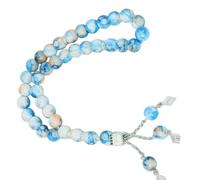 FROMCEO Rosario buddista con 33 perline, leggero, accessorio alla moda per pratica spirituale, realizzato a mano, perline di vetro per preghiera, Misura unica, come descritto
