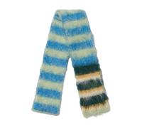 FROMCEO Sciarpa invernale a righe colorate in tessuto caldo e accogliente fazzoletto da collo leggero per donne uomini e ragazzi elegante per il freddo, Azzurro verde, Taglia unica