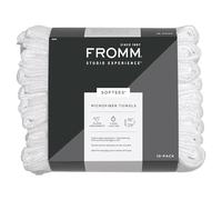 Fromm Softees Asciugamani in microfibra per parrucchieri, barbieri, spa, palestra, colore bianco, 40,6 x 73,7 cm, 10 pezzi, perfetto per asciugare i capelli ricci, lunghi e ondulati
