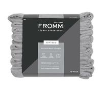 Fromm Softees Asciugamani in microfibra per parrucchieri, barbieri, spa, palestra, colore grigio, 40,6 x 73,7 cm, 10 pezzi, perfetto per asciugare i capelli ricci, lunghi e ondulati