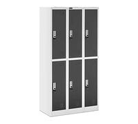 Fromm & Starck Armadietto Guardaroba In Metallo Ufficio Per Spogliatoio STAR_MCAB_15 (6 scomparti, 200 kg, Grigio)