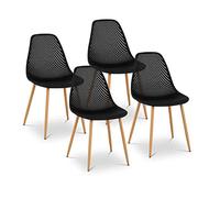 Fromm & Starck Sedie In Polipropilene Set Da 4 Sedie In Plastica Di Design STAR_SEAT_05 (52 x 46,5 cm, Nero, 150 kg)