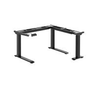 Fromm & Starck Star_ATFE_11 - Scrivania angolare regolabile in altezza, altezza 60-125 cm, larghezza 110-190 cm (sinistra) / 90-150 cm (destra) 150 kg, colore: Nero