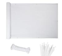 Frongivista per Balcone 75 x 700 cm 220G/㎡ Resistenza All'Invecchiamento Facile da Installare Telo Ringhiera Balcone per Recinzione Giardino, Bianco