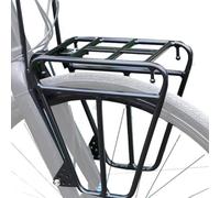 Front Bike Rack, Aluminum Alloy Carrier, Bike Luggage Holder, Shock Absorbing Compact, Backpacking Journeys, Weekend Adventures, Rustproof Shock Absorbing, Inches Black 1 Unit