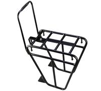 Front Bike Rack, Heavy Duty Aluminium Alloy Trapezoidal Design Bike Cargo Rack with Adjustable Connecting Rod for Cargo Luggage, Front