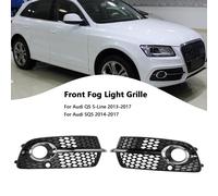 Front Bumper Fog Light Grille Per Audi Q5 S-Line SQ5 2013-2017 Black Chrome S1