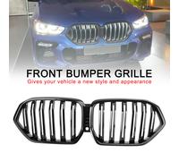 Front Bumper Grille Grill Per BMW X6 G06 M50i 2020-2022 W/Camera Hole Black H0