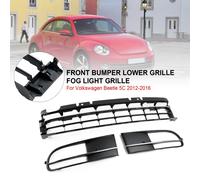 Front Bumper Lower Grille + Fog Light Grill Per VW Beetle 2012-2016 W/ Chrome Y1