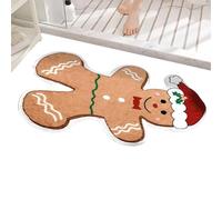 Front Door Mat Gingerbread Man - 19.7 x 31.5 Inch Cookie Design Rug | Imitation Cashmere Non Slip Floor Carpet for Christmas Decoration Entryway Home Living Room Holiday Seasonal Welcome Mat