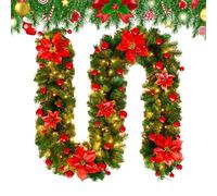 Front Door Wreath - 2,7 m Long Lasting Adjustable Decoration | Versatile Christmas Artificial Winter Wreaths Fade Resistant,for Indoor Outdoor Wall Railing Holiday Home Farmhouse Porch Parti Window